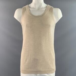 PRADA Size L Beige Knitted Cashmere Tank Top